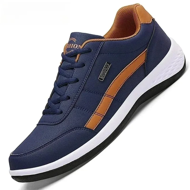Shoes for Lace Up Footwear Vulcanized Men Leather Sneaker Waterproof Casual Comfortable Men's Sneaker Man Shoe Masculino