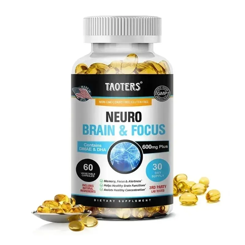Memory Focus Clarity Energy Brain Supplement – Nootropní Brain Booster Vitamíny DMAE A C D E B1 B2 B3 B5 B6 kapsle — image 10