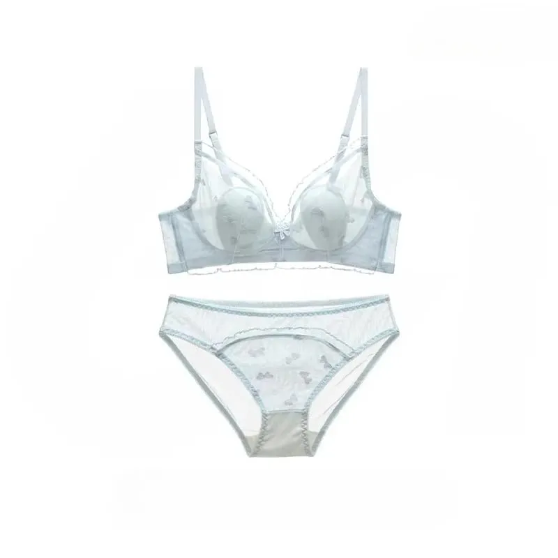 Cute Japanese Style Bunny Ears Bra Set Ultra-Thin Small Bust Enhancer Support Large Bust Anti-Sagging Comfort Lingerie For Women — image 5