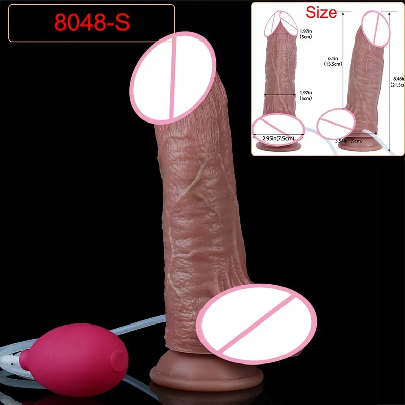 Deep Veins Ultra Squirting Dildo Silicone Skin Touch Long Ejaculating Butt Plug For Men Women G-Spot Stimulate 18+ Sex Toys