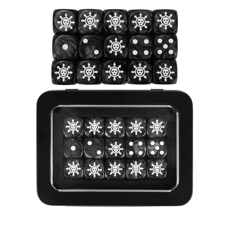 15PCS 16mm/0.63inch D6 Wargaming Dice Set for Tabletop Miniatures Game Damage Tracking Army Faction Themed Dice Tokens