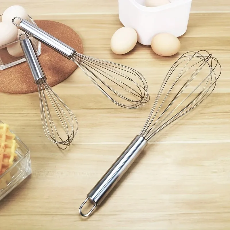 1Pc Stainless Steel Manual Whisk Modern Simple Baking Utensil Durable Rust Resistant Easy To Whip Eggs Cream Batter Easy Clean For Home Kitchen Baking For Baking Enthusiasts Homemade Cake Dessert Cooking Stirring Gadget