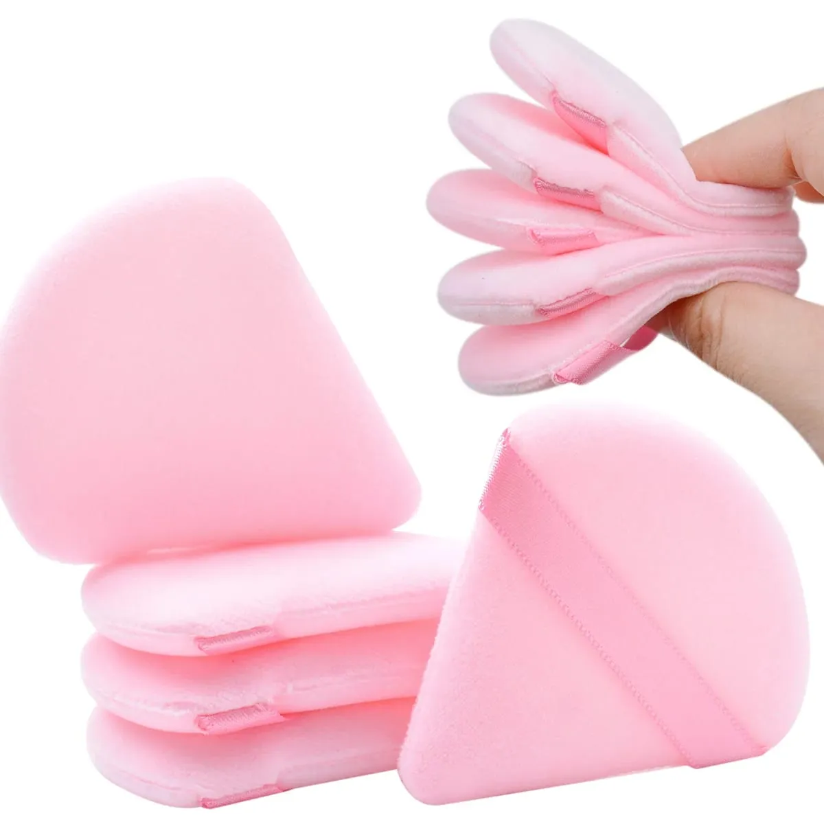 Wholesale Makeup Brushes 7Pcs Triangel Makeup Powder Puff Soft Velvet Cosmetic Sponges For Contouring Eye Corners Air Cushion — image 2