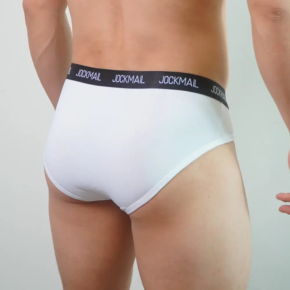 Jockmail Herren-Unterwäsche, niedrige Taille, sexy Brief, Sport, atmungsaktiv, Sommer-Eis-Seiden-Slip, große Tasche, Nylon, einfarbig, Mann-Höschen