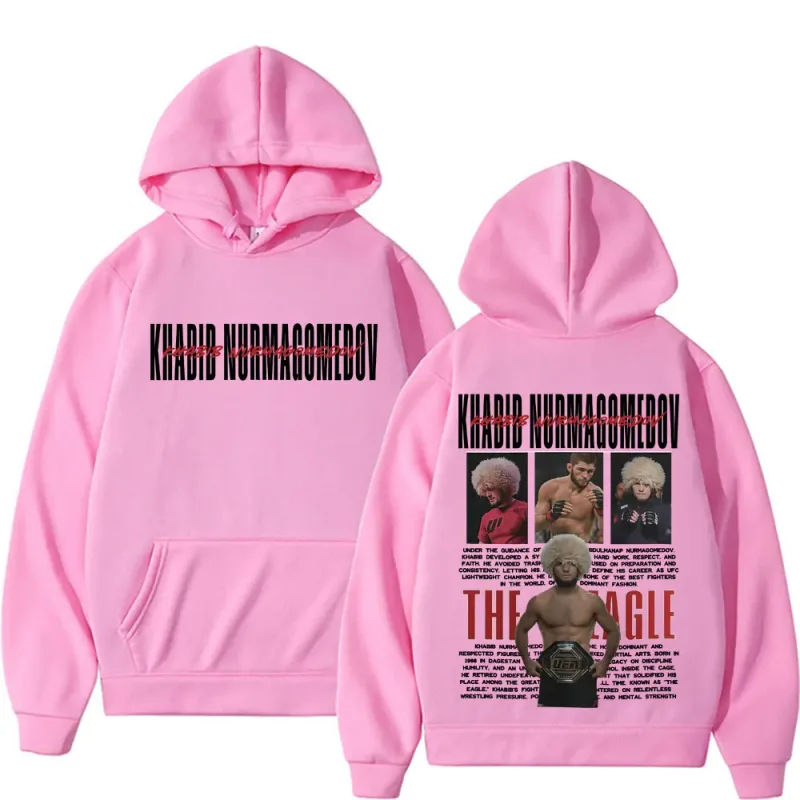 Khabib Nurmagomedov THE EAGLE Merch Sweatshirt Vêtements pour hommes Harajuku Classique Sweats à capuche surdimensionnés Polaire Sweat à capuche confortable de haute qualité — image 12