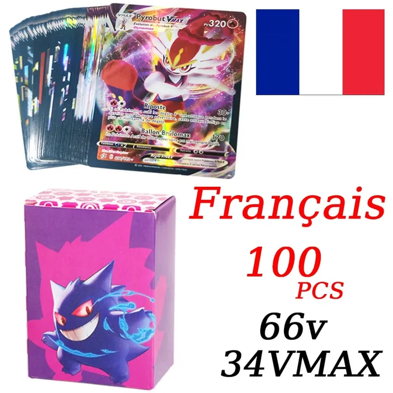 French Version Pokemon Cards VMAX V EX GX MEGA Carte Collection Battle Trainer Children's Christmas Toys Gift