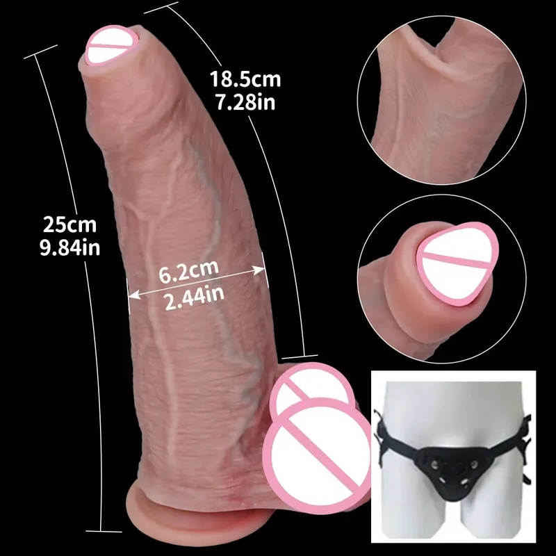 Pas cher doux bite réaliste Strapon gros gode peau sentir petit pénis Double Silicone ventouse bite Gay Anal jouets sexuels hommes femmes