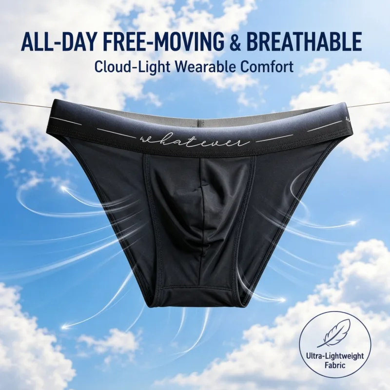 Trendy Men High Cut Ice Silk Briefs Printed Moisture Wicking Breathable Athletic Underpants Fit Bodybuilder Daily 1/3Pcs Set — image 2