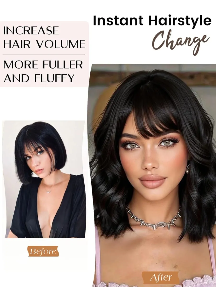 Synthetic Invisible Seamless Hair Pads Clip In One Piece Increase Hair Volume Hair Extensions Top Side Cover Hairpiece