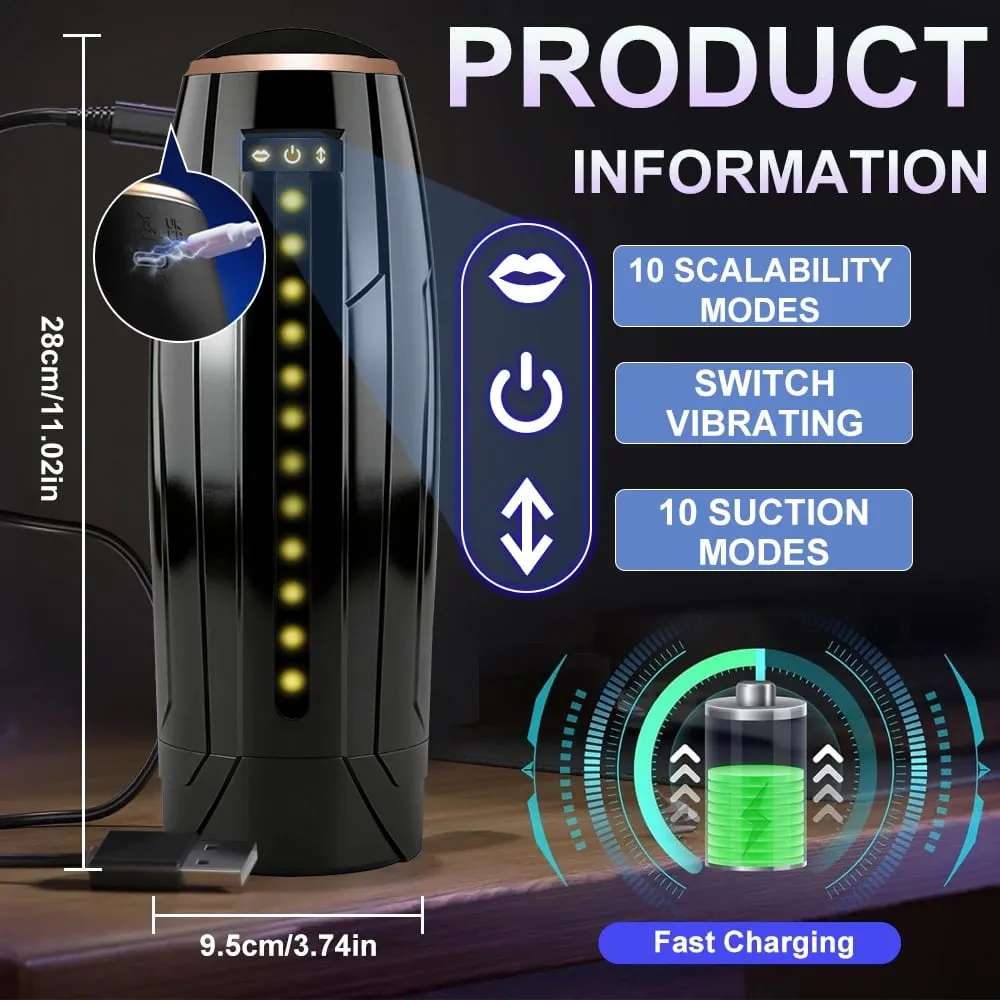 Automatic Male Masturbator Cup Vibrating Telescopic Sucking Pocket Pussy Blowjob Masturbation Sex Toy For Men Adult Supplies
