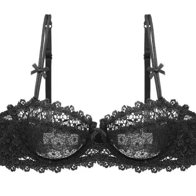 European Lace Bra Set Ultra-Thin Semi-Tr