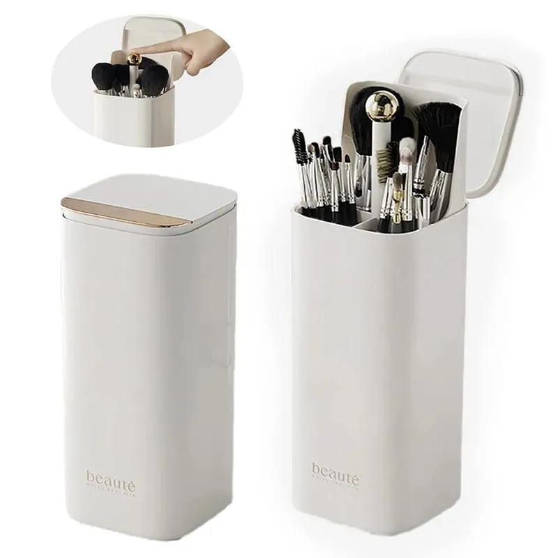 Automatický zvedací držák štětců na make-up Držák na make-up odolný proti prachu Držák na make-up pro stolní počítače Držák na rtěnku na obočí
