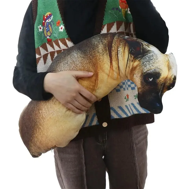 3D Lifelike Animal Throw Pillow Soft Dog