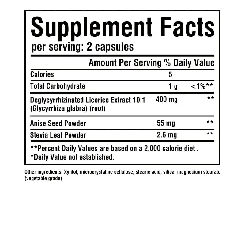 DGL Licorice Capsules 4000mg - Promotes Healthy Digestion Enhances Appetite Replenishes Energy and Accelerates Absorption