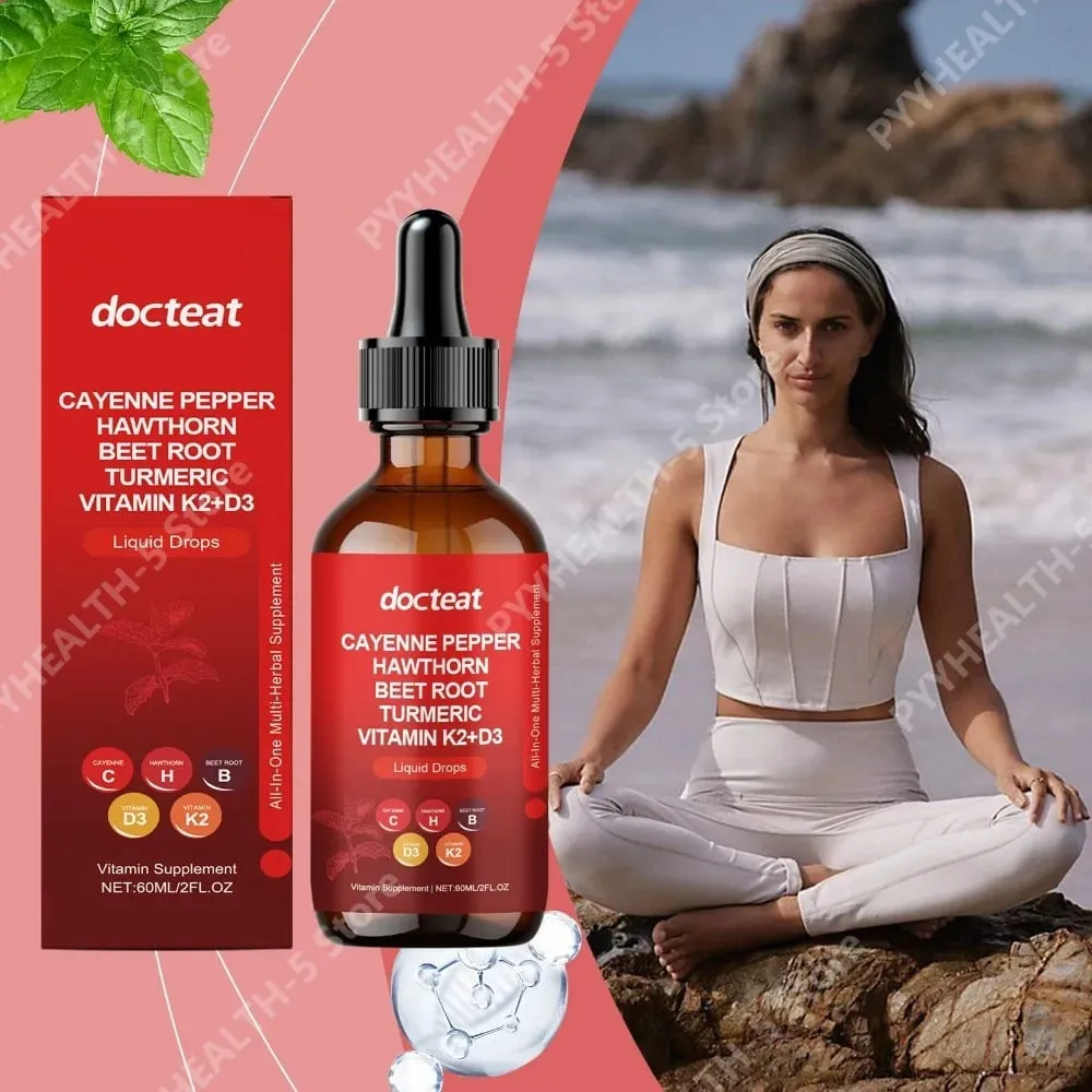 Docteat Vitamin Drops K2 + D3 Liquid Supplement with Cayenne Pepper and Hawthorn Helps Maintain Good Health 60 ML — image 2