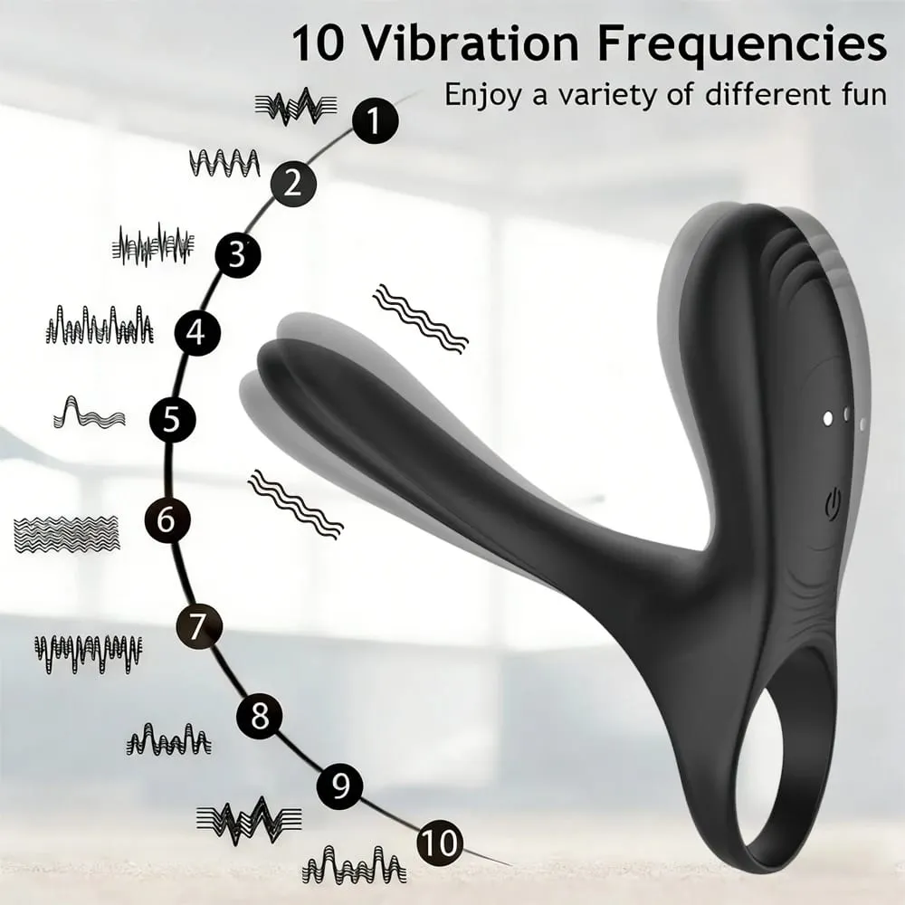 Anel peniano vibrador com controle remoto sem fio, estimulação do clitóris, atraso na ejaculação, ampliação da ereção para homens, brinquedos sexuais masculinos