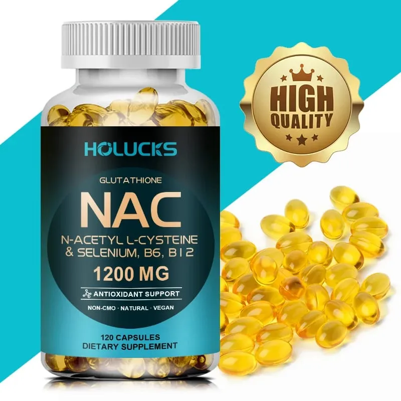 NAC Capsules 1200mg - Support Skin Health Cellular Energy Antioxidant Detox Enhance Immunity Improve Digestion