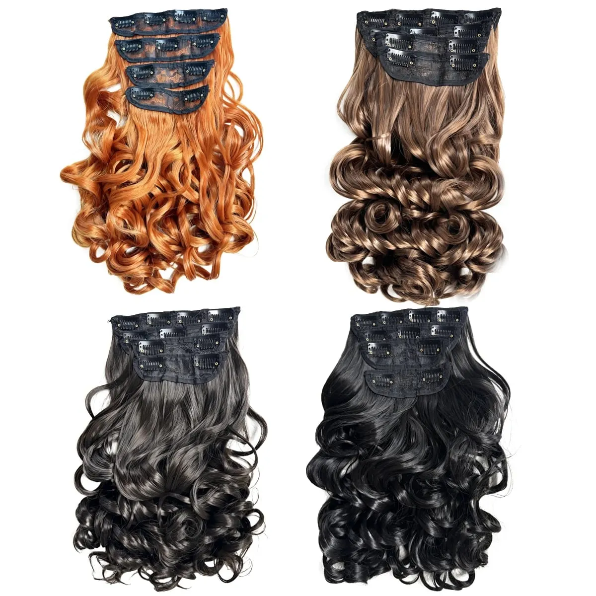 Synthetic Roman curls sandwiched in hair extension long curly wig women's hair extension hair piece daily party