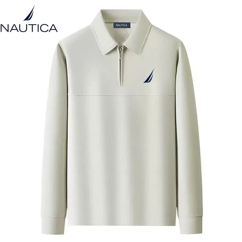 Nautica men's and women's half-zip front-neck pullover sweaters for autumn and winter high-quality casual business sweatshirt