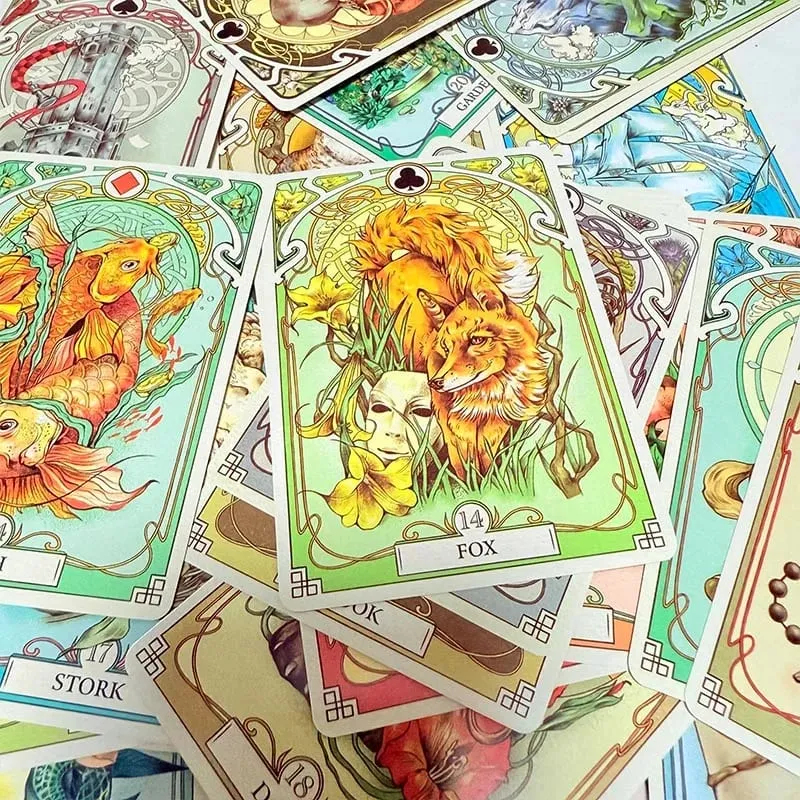 Romantic Lenormand Oracle Cards 37 Deck Art Nouveau English Vision Board Games for Party Family Women Deck