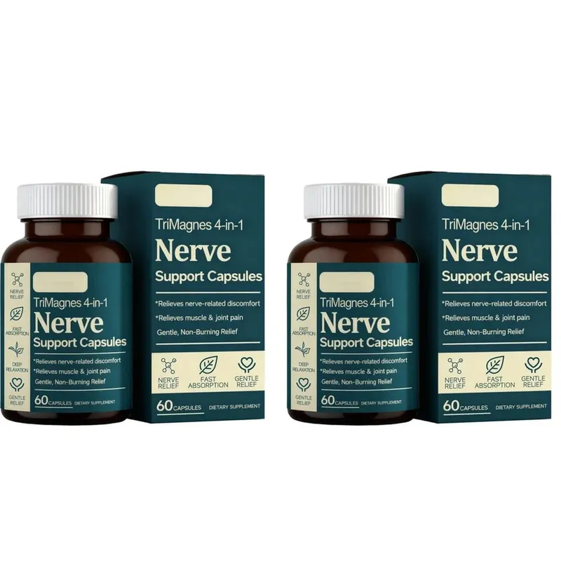 Magnesium Citrate Glycinate Malate Capsules with Turmeric Extract Supports Nerve Health Muscle Relaxation Sleep Wellness 60 Ct