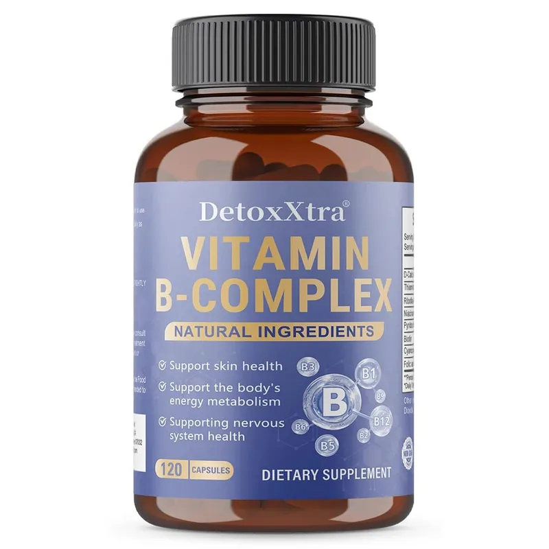 Vitamin B Complex Capsules Relieve Stress Energy Metabolism Nervous System & Immune Wellness Support Vegetable Capsules