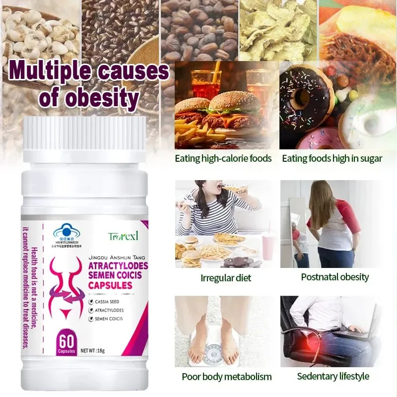 Natural Cassia Seed & Coix seed Pills Detox Slim Metabolism Booster Burn Fat 100% Herbal Vegan & NO SIDE EFFECT