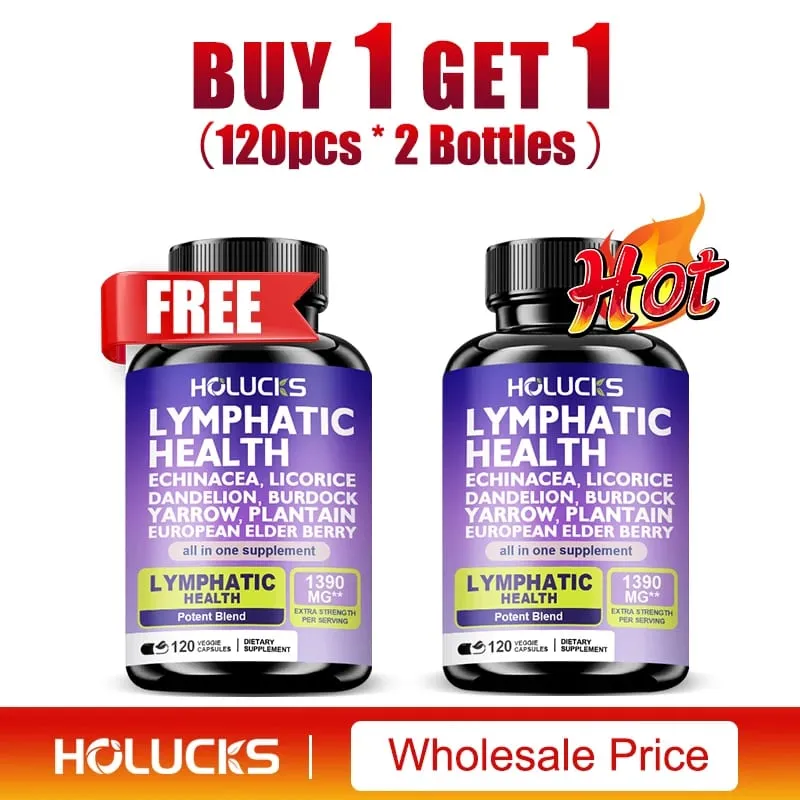 Lymphatic Capsules 1300mg Supplement Support Aids Lipedema Hormone Balance Natural Detox for Clear Skin & Vitality