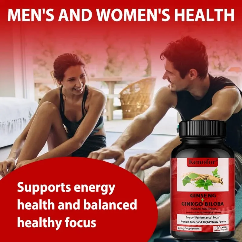 Ginkgo Biloba 1000mg Capsules - With Vitamin B & Zinc Brain Health & Memory Support Gluten-Free Non-GMO Vegan Supplement