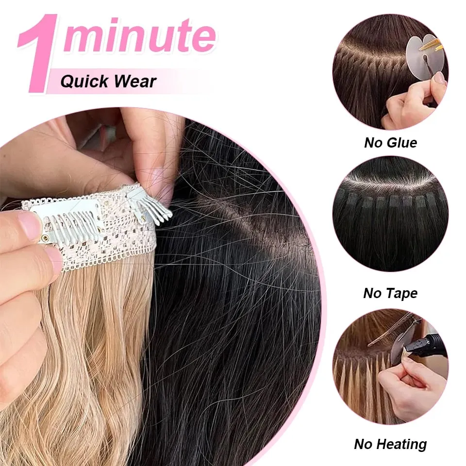 4PCS set Clip in Hair Extensions Natural Black Corn Wavy 20'' Long Curly Thick Synthetic Hairpieces for Women Girls Daily Party — image 6