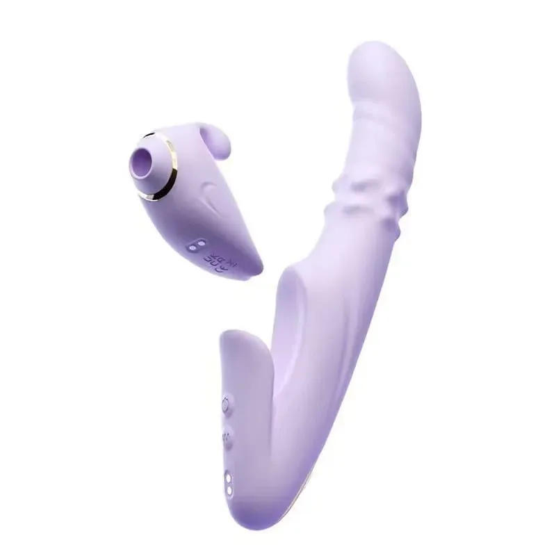 Vibromasseur à poussée détachable, stimulateur d'orgasme et de Clitoris, contrôle par application, 9 Modes de succion et 9 Modes télescopiques, jouets sexuels pour femmes