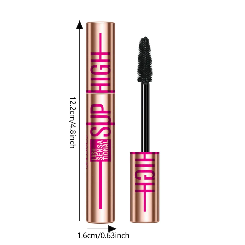 Super High 4D Waterproof Mascara - Volumizing Curling & Lengthening Formula Smudge-Proof Long-Lasting Black Mascara