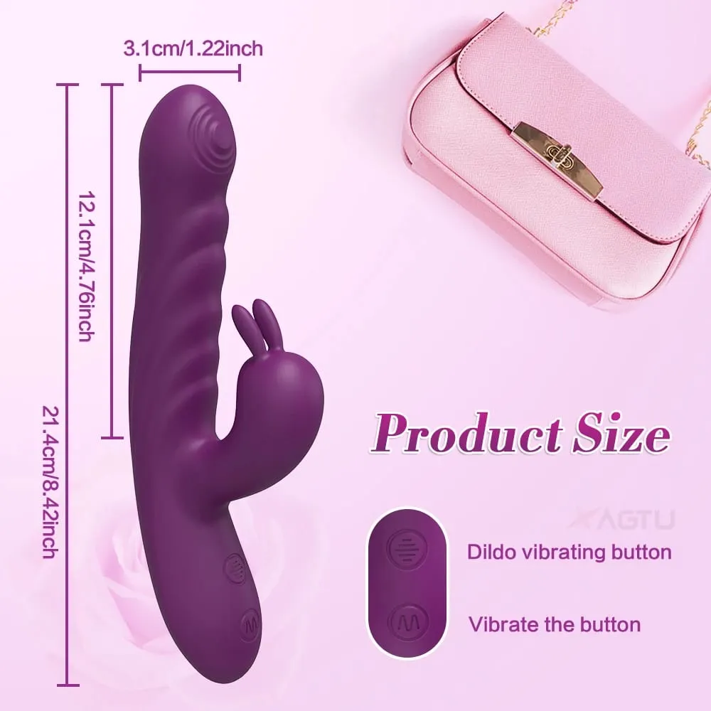 Thrusting Rabbit Vibrator for Women Go and Come G-Spot Dildo Vibrator Clitoris Stimulator Female Masturbation Sex Toy for Women
