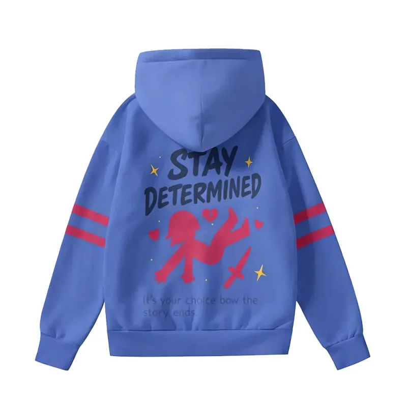 Undertale Frisk Cosplay Hoodies Men Women Pullover Jacket STAY DETERMINED Letter Graphic Sudaderas Casual Streetwear Couple Tops