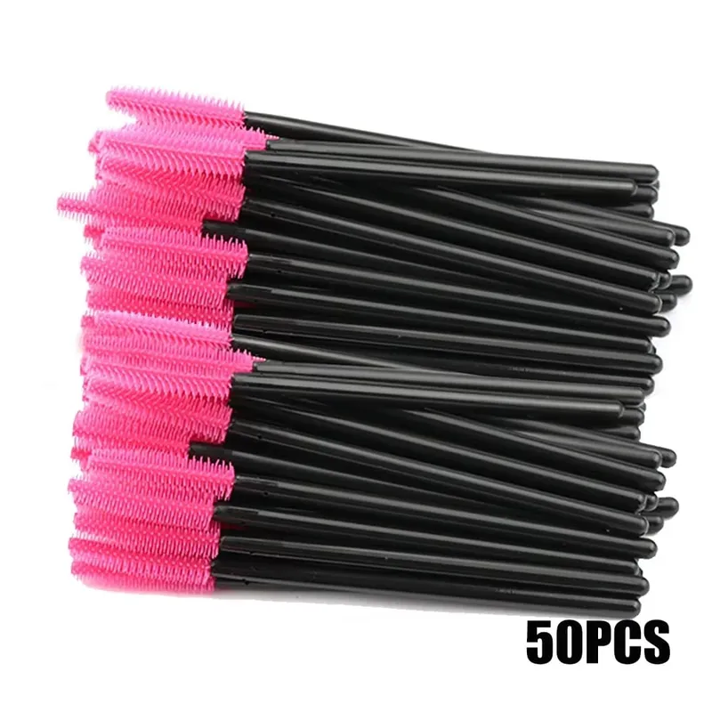50/100 pçs escova de cílios de silicone escovas rímel varinhas aplicadores kits para extensão de chicote sobrancelhas maquiagem ferramenta