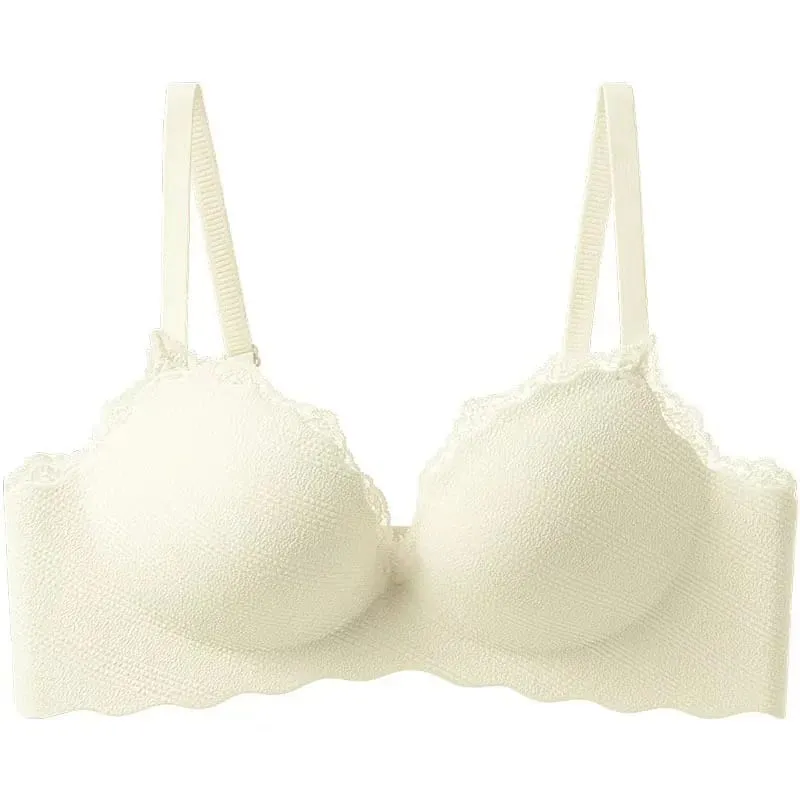 2025 Fashion Lace Thickened One-piece Seamless Push Up Lingerie Small Breast Gathering Comfortable Bra For Women