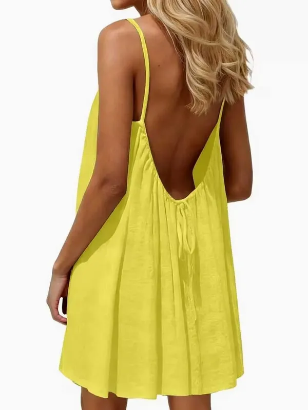 2026 Women's Off-Shoulder Backless Loose Solid Color Dress European Fashion New Style Ladies Strapless Maxi Dress