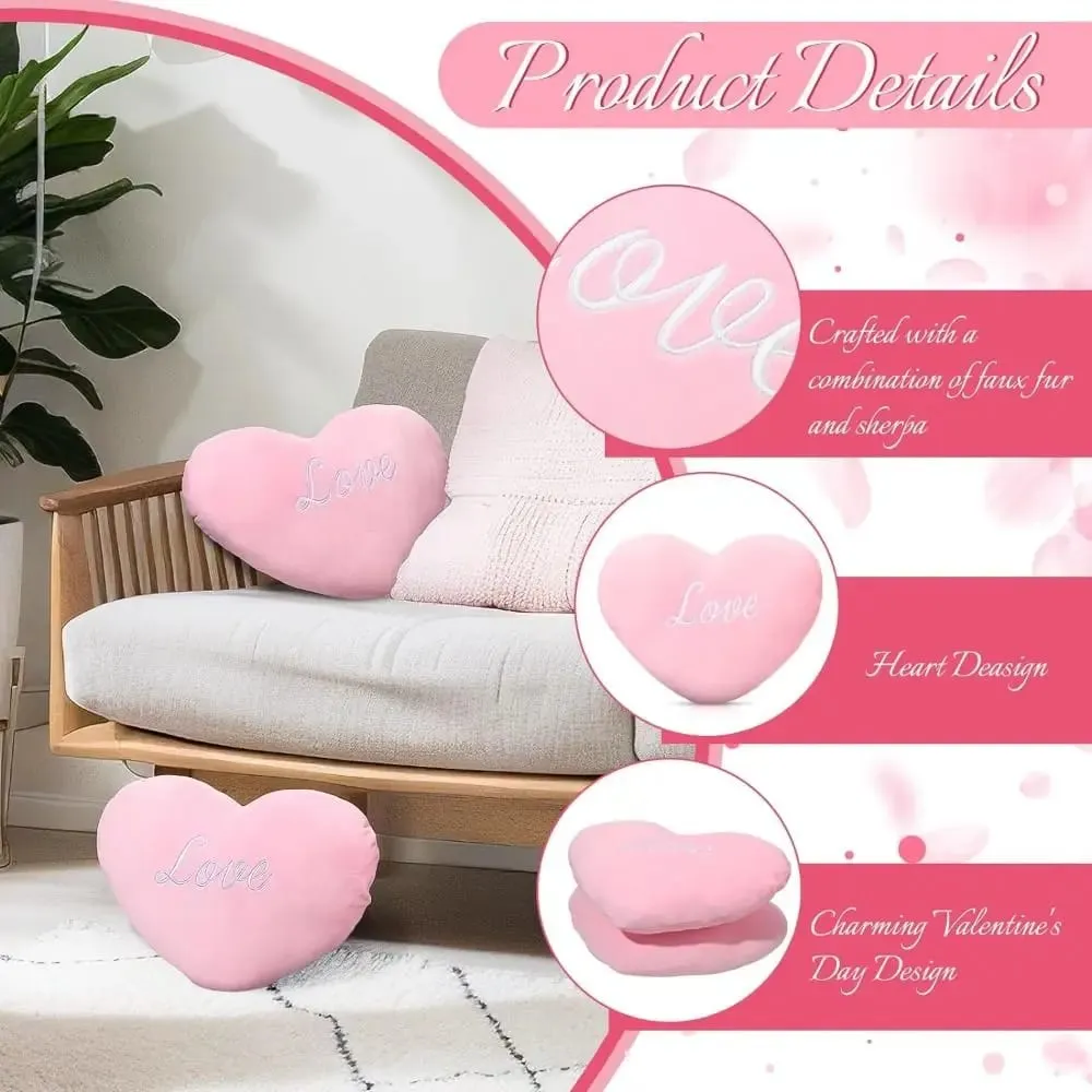 New Heart Shape Heart Pillow Red Color Pink Color Soft Pillow Valentines gift Pillow Home Decorative