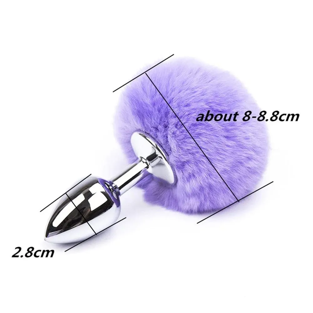 Metal Plush Rabbit Tail Anal Plugs Prostate Massager Butt Plug Rabbit Ear BDSM Cosplay Erotic Sex Toys for Women Adults Sex Game