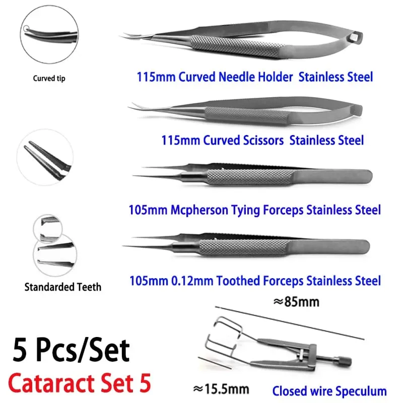 Non Medical use Cataract Set Tweezers Needle Holders 4pcs/set Household Repair Tools Hi Eye