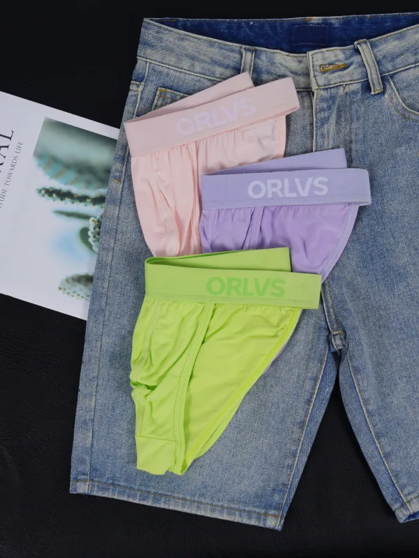 1PCS Men's Modal Ultra-Thin Barely-There Briefs U Convex Pouch Bright Solid Color Elastic Waistband Breathable Daily Underwear