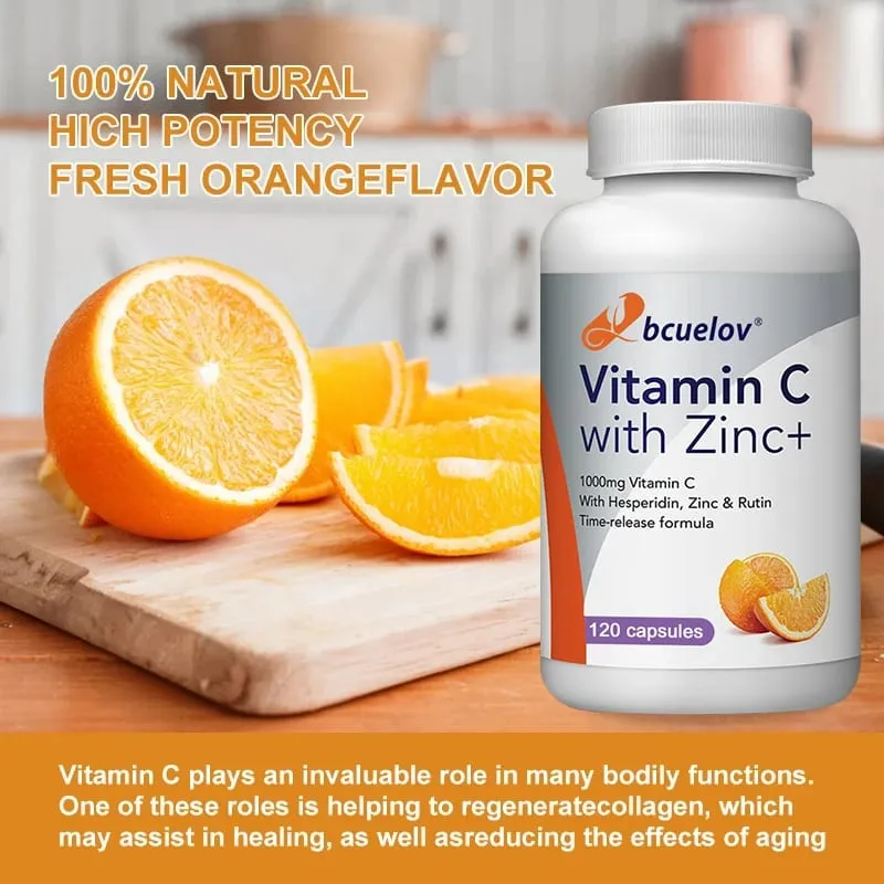 Organic Vitamin C + Zinc Capsules High Absorption Immune Support Antioxidant Collagen Health Supplement - 30/60/120 Counts — image 6