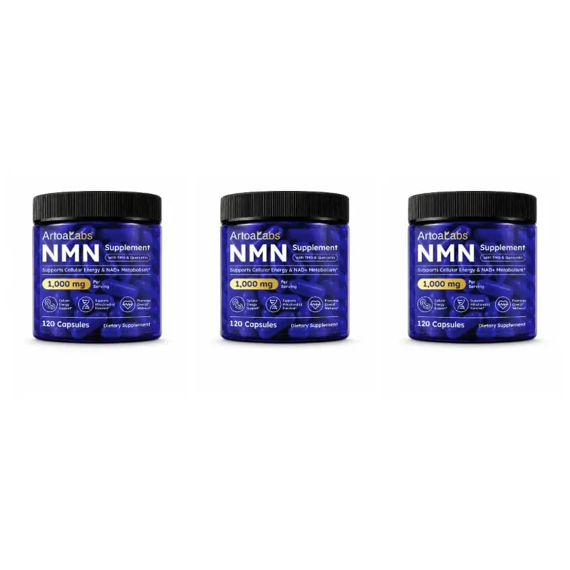 NMN Capsules NAD+ & Cellular Energy Support with TMG Quercetin Resveratrol Mitochondrial Function & Antioxidant Health 120 Count