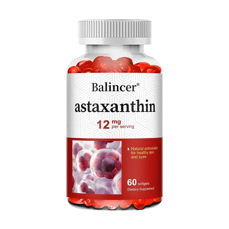 Astaxanthine – Soutient la santé de la peau des yeux. Antioxydant. Convient pour le soutien alimentaire des articulations, du système immunitaire du cerveau et du cœur.