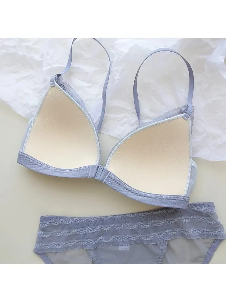 Push Up Bra for Small Breasts - Front Close Lace Bralette Wireless Demi Triangle Cup Sexy Underwear Thin Demi Cup Small Chest