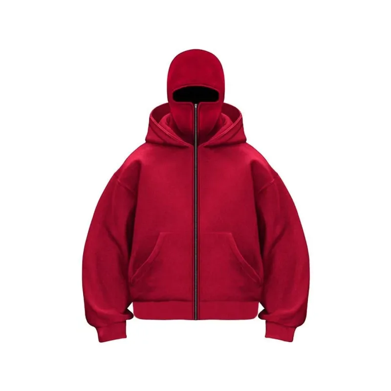 Men's Double-Capped Hooded Jacket For Car And Motorcycle Riding, Warm And Plush, Fashionable And Loose, With Zipper Hood