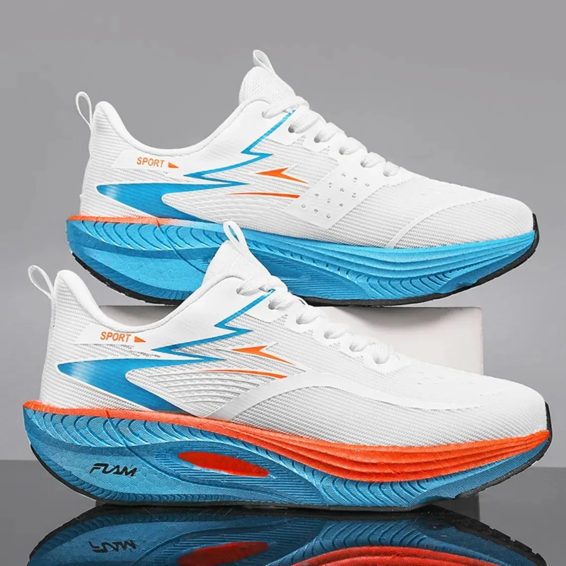 Men Running Shoes Carbon Plate Cushioned Anti Slip Breathable Mesh Athletic Sneakers for Women Marathon Training Tennis Sports — image 5