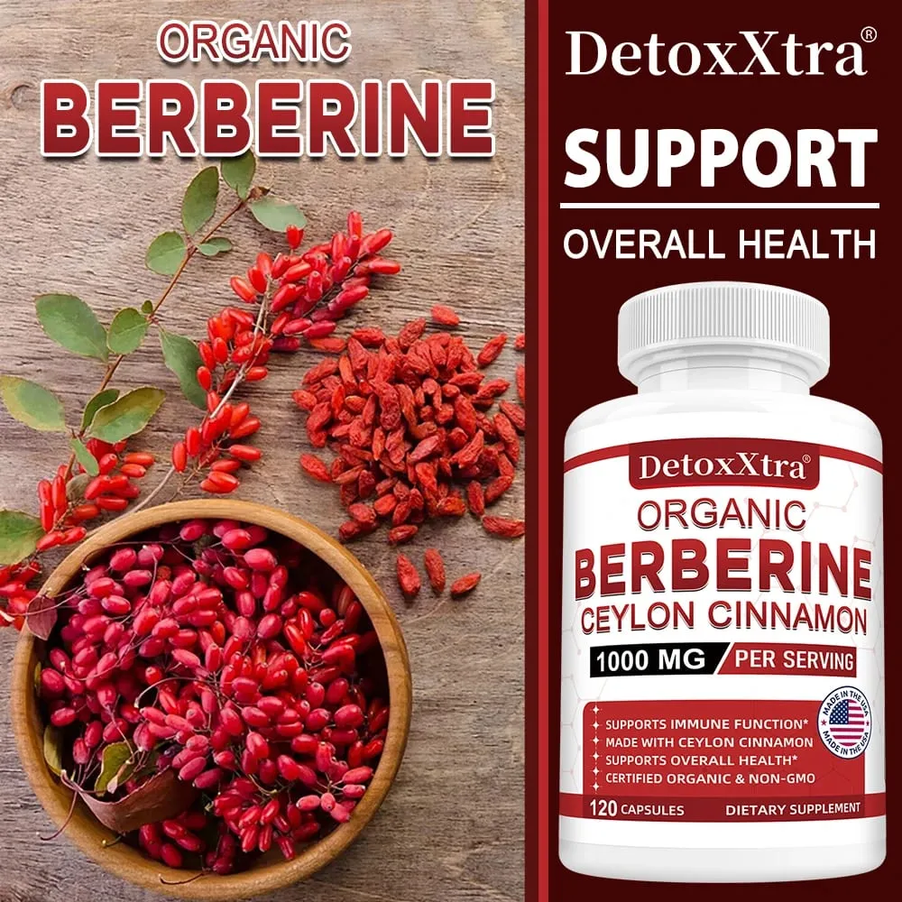 Berberine with Ceylon Cinnamon - Boosts Immunity Promotes Digestive Health Improves Bodily Functions Increases Energy Levels