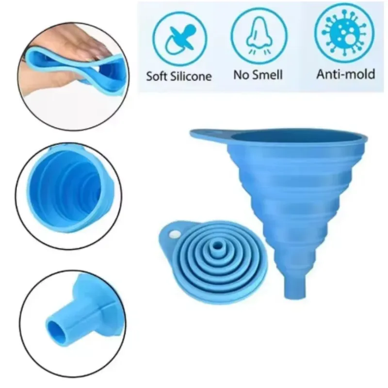1/3/5/10 pcs S L พับซิลิโคนช่องทางสำหรับบรรจุขวดครัวซิลิโคนช่องทางพับ Gadgets ครัวน้ำมัน FILLER