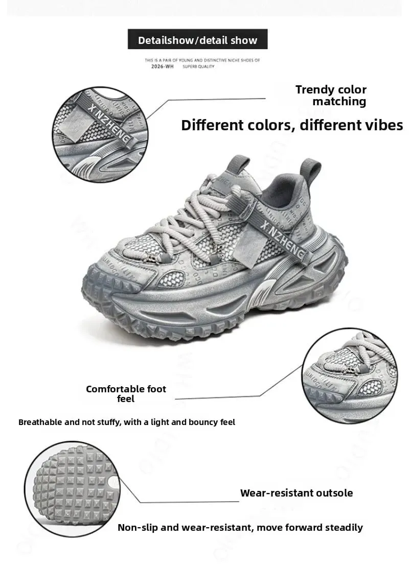 Shoes for Men Mesh Breathable Platform Sneakers Light Luxury High-end Casual Men Shoes Trend Comfort Men Shoes Кроссовки Мужские